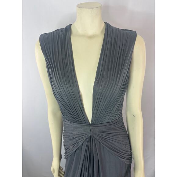 JOVANI PROM sexy gown, ruching at sides & bodice, open back  6543 gray Size 6 - Picture 10 of 14